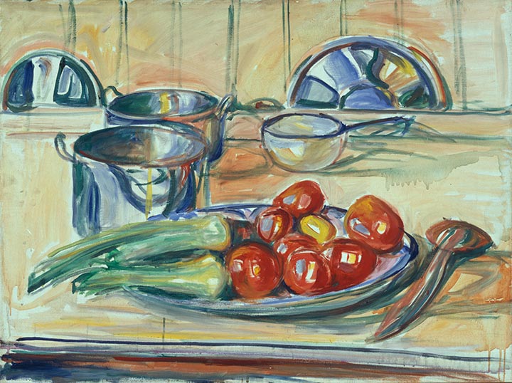 Munch - Still Life with Tomatoes, Leek and Casseroles 1926–30